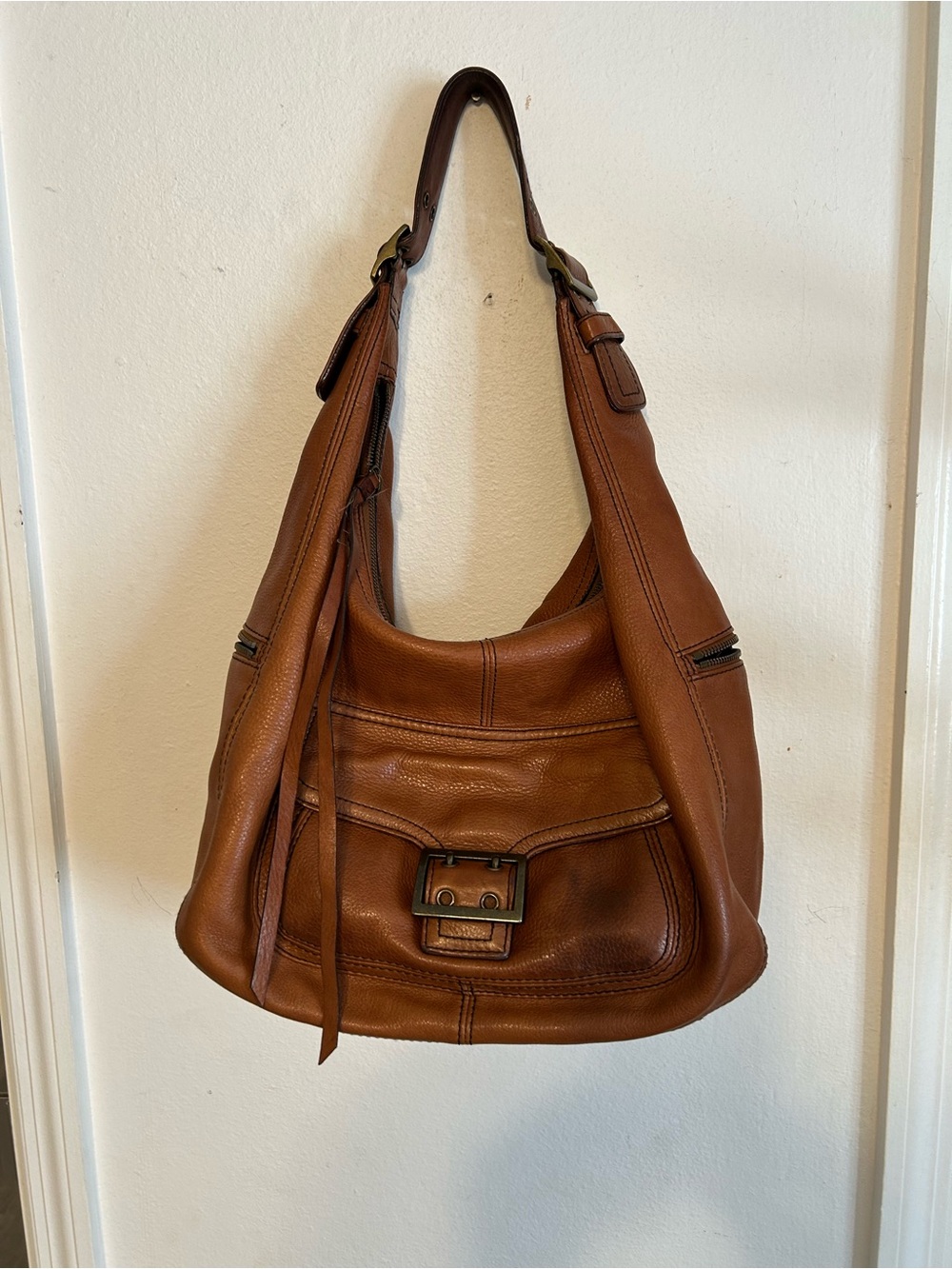 Banana Republic Cognac Leather Shoulder Hobo